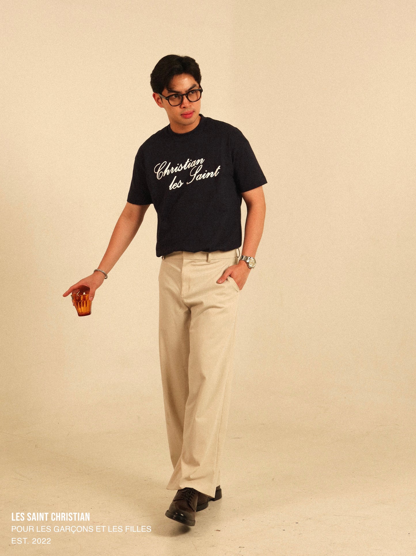 L.S.C. CURSIVE CREW NECK TSHIRT