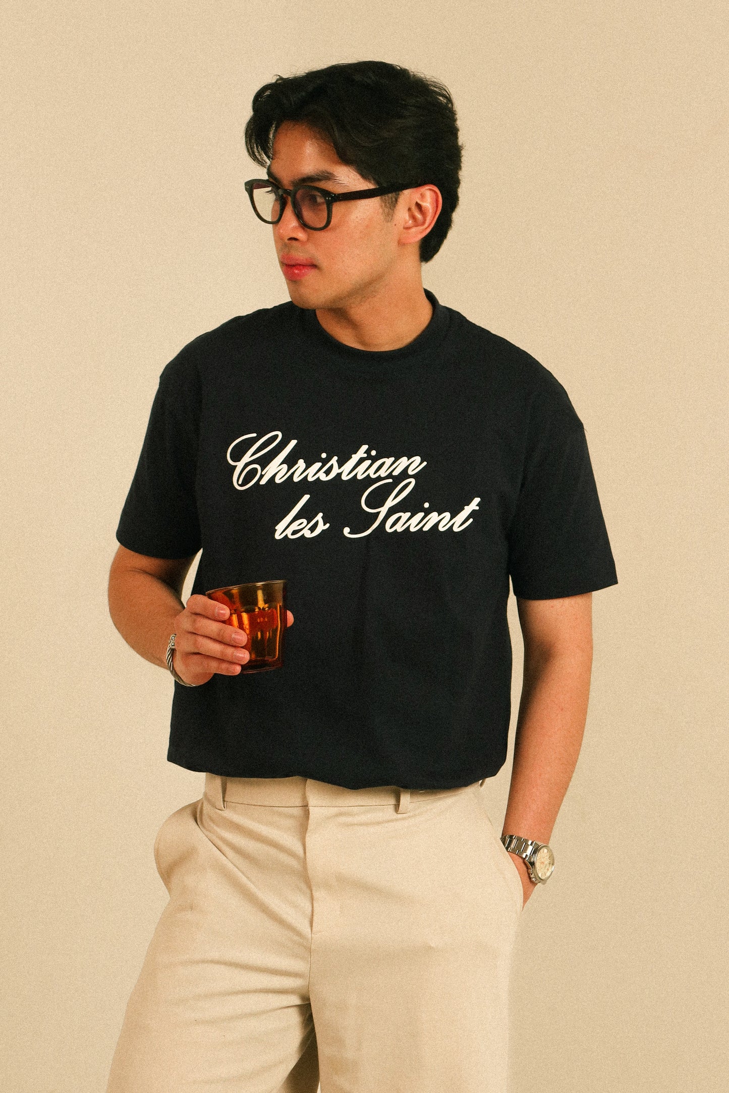 L.S.C. CURSIVE CREW NECK TSHIRT